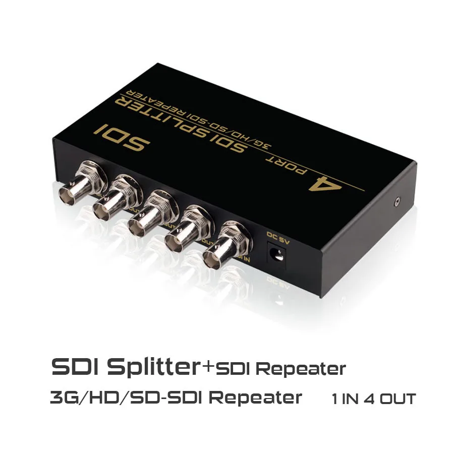 

SDI Splitter 1 in 4 out multimedia Split SDI Extender Adapter Support 1080P TV Video For Projector Monitor Camera