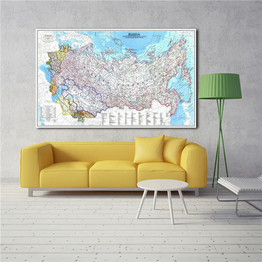 

Unique Russia Map Canvas Print Painting Exquisite Design Geographical Picture Learning Education Home Decoration Wall Sticker