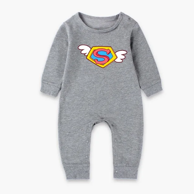 Супермен угол с крыльями Демисезонный хлопок для маленьких мальчиков девочек костюм-комбинезон комбинезоны пижамы Костюмы SA2125 - Цвет: b