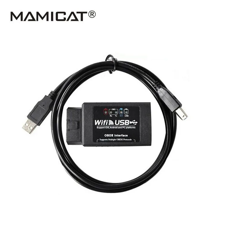 

PIC18F25K80 ELM327 WIFI USB Car Scanner Interface ELM 327 USB wifi OBD-II Scanner Professional Diagnostic Tool For Android/IOS