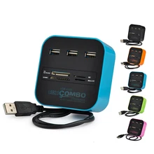 Twofro usb-хаб 2,0 3 порта TF Micro SD кард-ридер слот USB Combo мульти все в одном USB разветвитель кабели для ноутбука Macbook