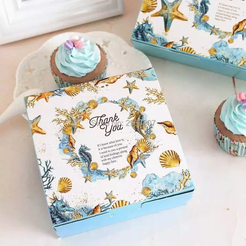 Boite A Gateaux En Forme De Lune 100 Pieces Coquille De Mer Festival Mi Automne Paquet Biscuits Boite Cadeau Dessert Patisserie Boite A Gateaux Aliexpress