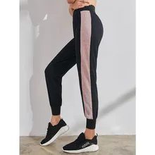 Брюки для бега женские спортивные боковые полосы тонкие дышащие тренажерный зал Йога тренировочные брюки женские тренировочные брюки