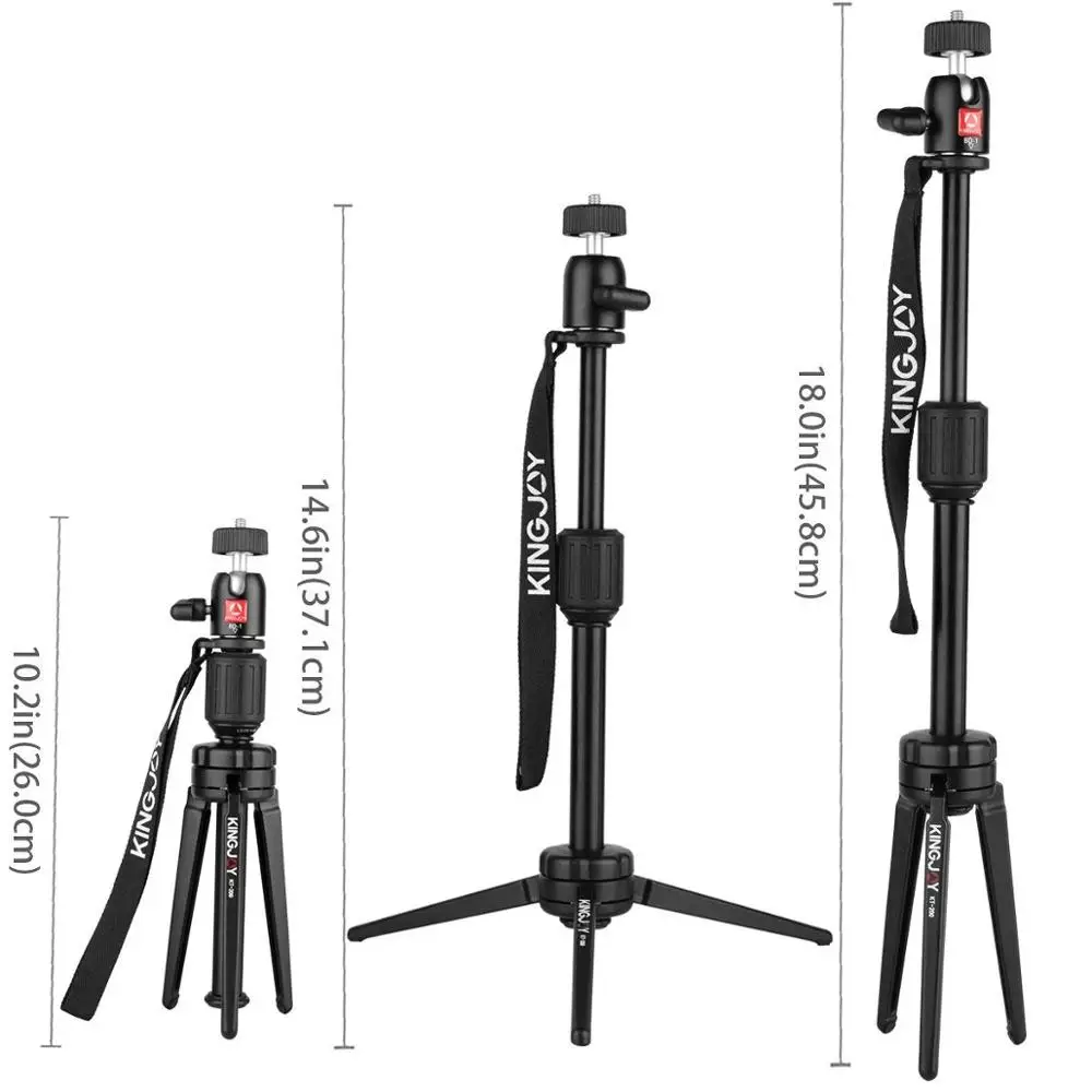 KINGJOY KT-200+ BD-1 портативный Настольный Штатив Алюминиевый мини-штатив Гибкий штатив для камеры с шаровой головкой