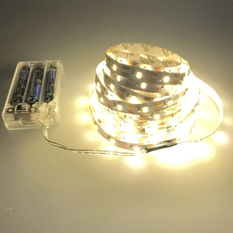 

3AA Battery Power 5M 10M LED strip light SMD3528 2835 Cold White Warm White LED Tape For DIY Home Decor