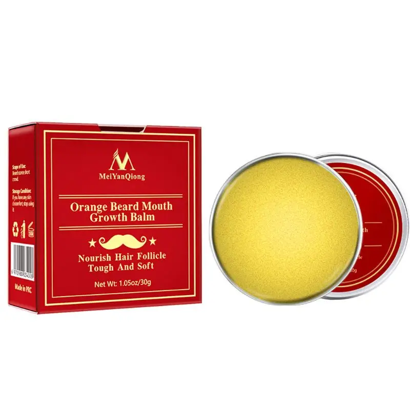 

30G Natural Orange Organic Beard Oil Beard Wax balm Hair Loss Products Leave-In Conditioner for Groomed Beard Growth Health Care