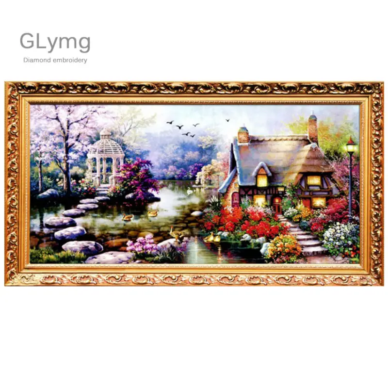 

New DIY 5D Diamond Mosaic Landscapes Garden Lodge Painting Cross Stitch Kits Square Drill Diamonds Embroidery Home Decoration