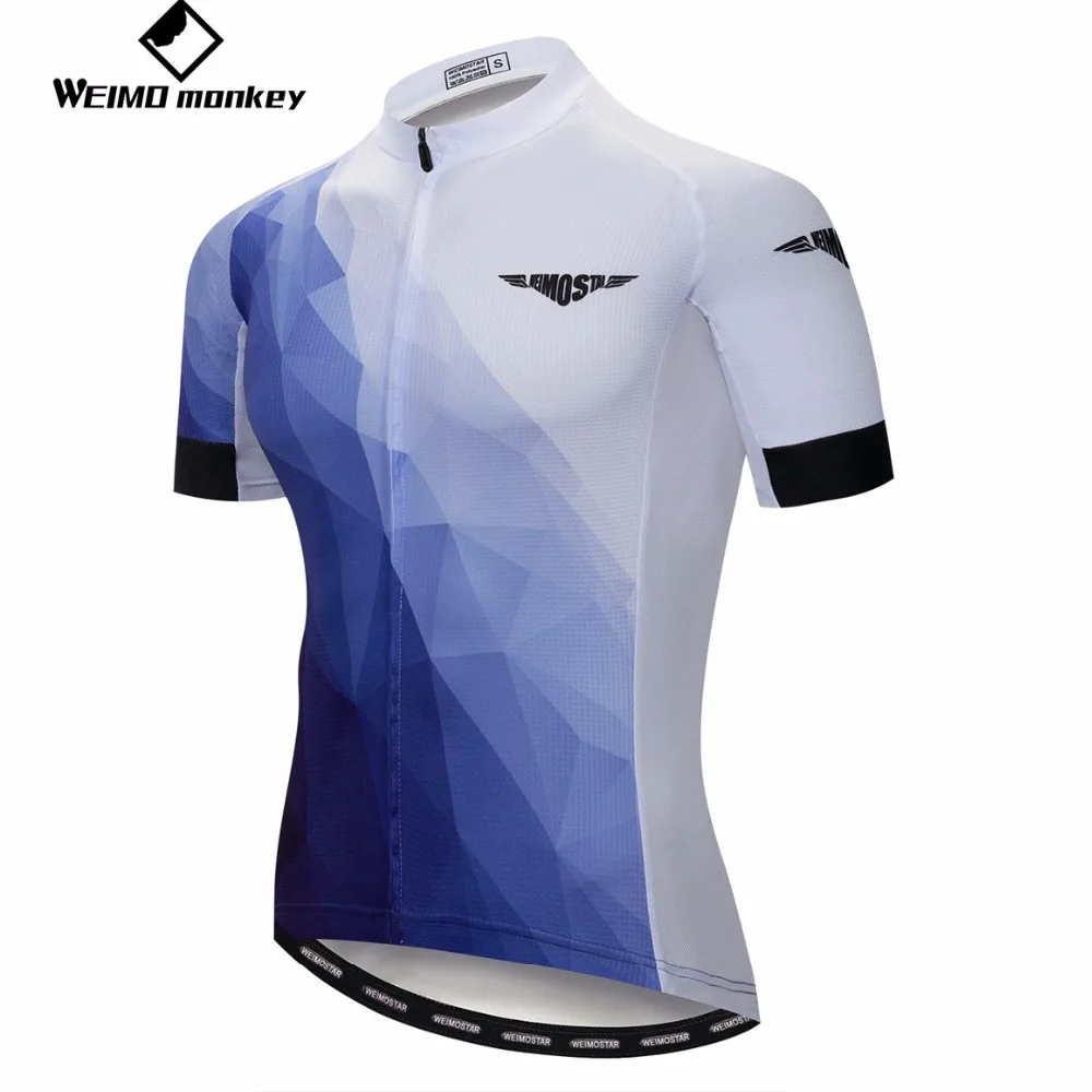 

2019 cycling jersey Men's Bike jerseys summer Mountain MTB Shirts Short sleeve Team Maillot Ciclismo Tops Breathable White blue