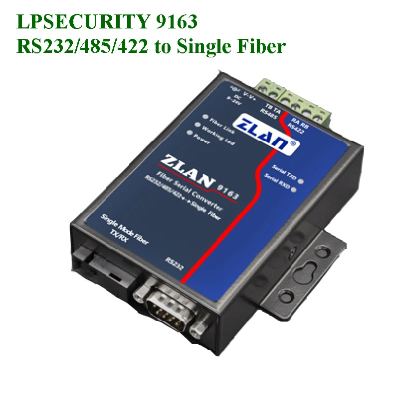 ZLAN9163 RS232 RS485 RS422 последовательный порт в одномодовый волоконный сервер для устройств с последовательным интерфейсом передачи данных