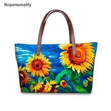 Nopersonality Летняя Пляжная сумка из неопрена с 3D цветочным принтом, женские сумки, повседневная женская сумка для покупок, вместительная сумка
