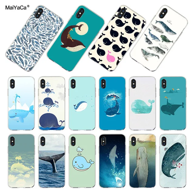 Прозрачный чехол MaiYaCa с забавным Китом для iPhone 4S SE 5C 5S 5 6 6S 7 8 Plus X XR XS MAX прозрачные