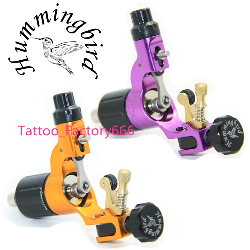 Pro 2 pcs Purple Gold Hummingbird V2 Original Swiss Motor Rotary Tattoo Machine Gun kit liner