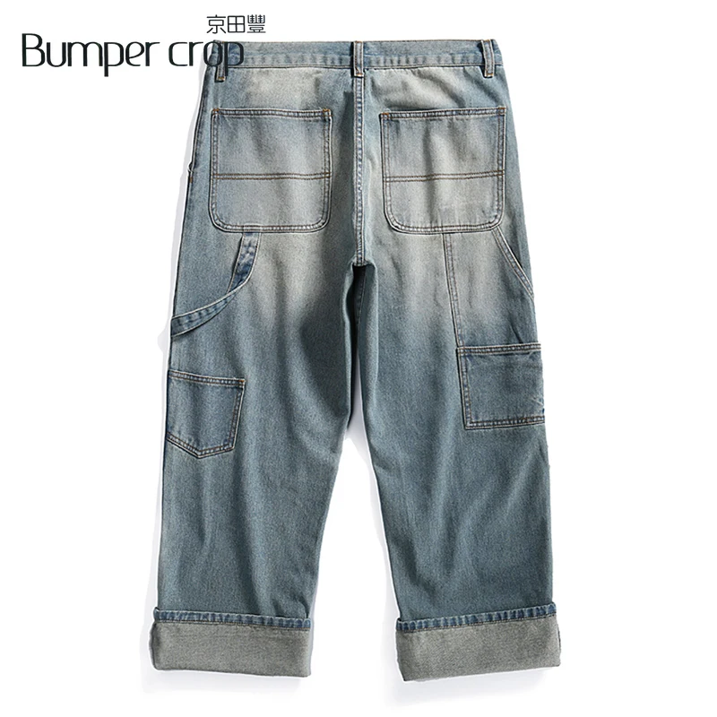 Мужские джинсы BUMPERCROP в стиле хип хоп свободные винтажные дизайнерские с