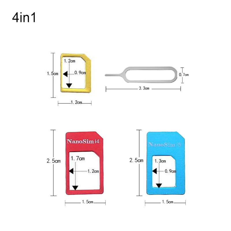 Адаптер UANME Nano для сим-карты + обычные и микро-Sim + стандартные Sim инструменты для открыток комплект