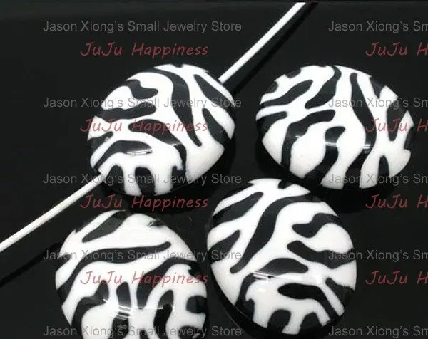 

fashion Oval Zebra Striped Loose DIY resin beads 23*19mm 20 pieces ab1034