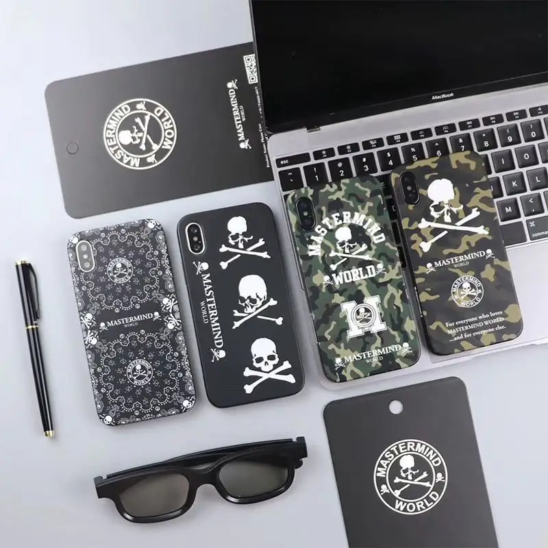 Модный японский брендовый блестящий чехол с черепом для Iphone 7 8 Plus X XR XS 11 12 Pro MAX
