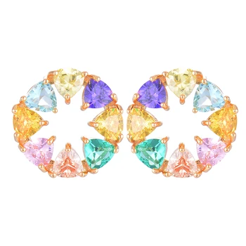 

GODKI 18mm Multicolor Orange Fruit Full Mirco Paved Microl Zirconia Women Bridal Dress Wedding Every Earring Fashion Jewelry