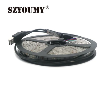 

SZYOUMY 5V USB LED Strip 5050 RGB LED Tape TV Background Lighting DIY Decorative Lamp Powered by Powerbank