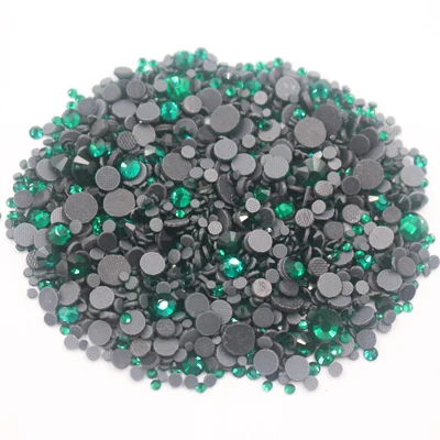 Горячая фиксация Стразы 2500 шт смешанный размер Блестящий Кристалл страз камни стразы клей железо на Стразы для одежды ткань - Цвет: emerald