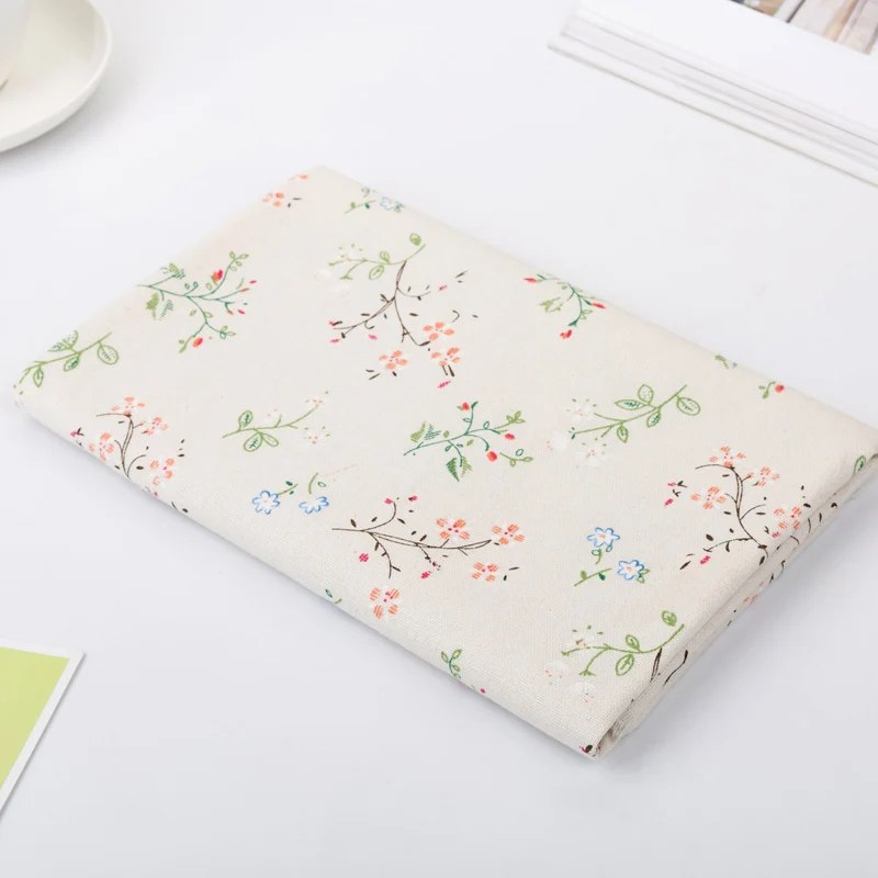 Цветок льняная хлопчатобумажная ткань для DIY ручной работы текстиль шитье лоскутное для сумок платье одежда