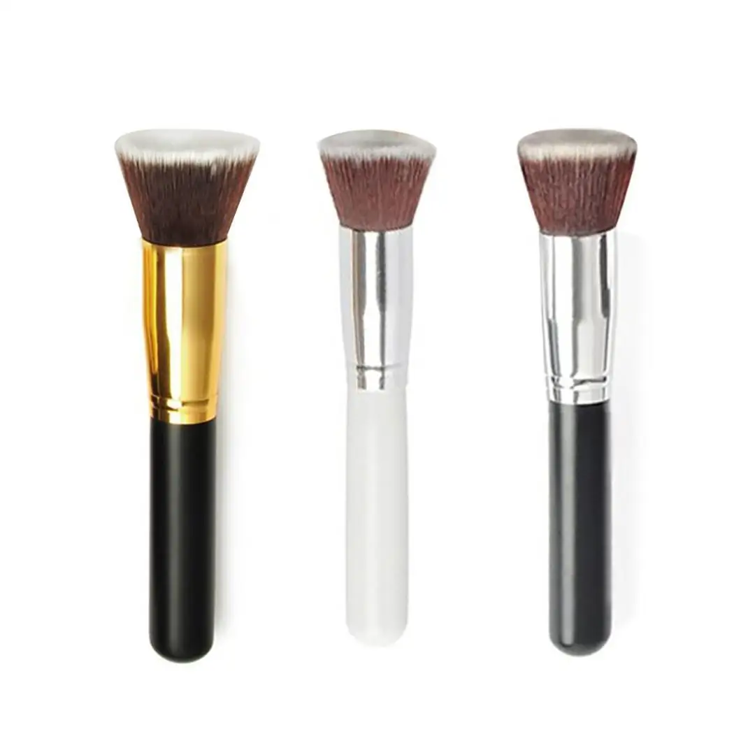 

Liquid Foundation Kabuki Makeup Brush Make Up Cream Mineral Cosmetics Full Coverage Portable Flat Top Blush Brush Loose Powder