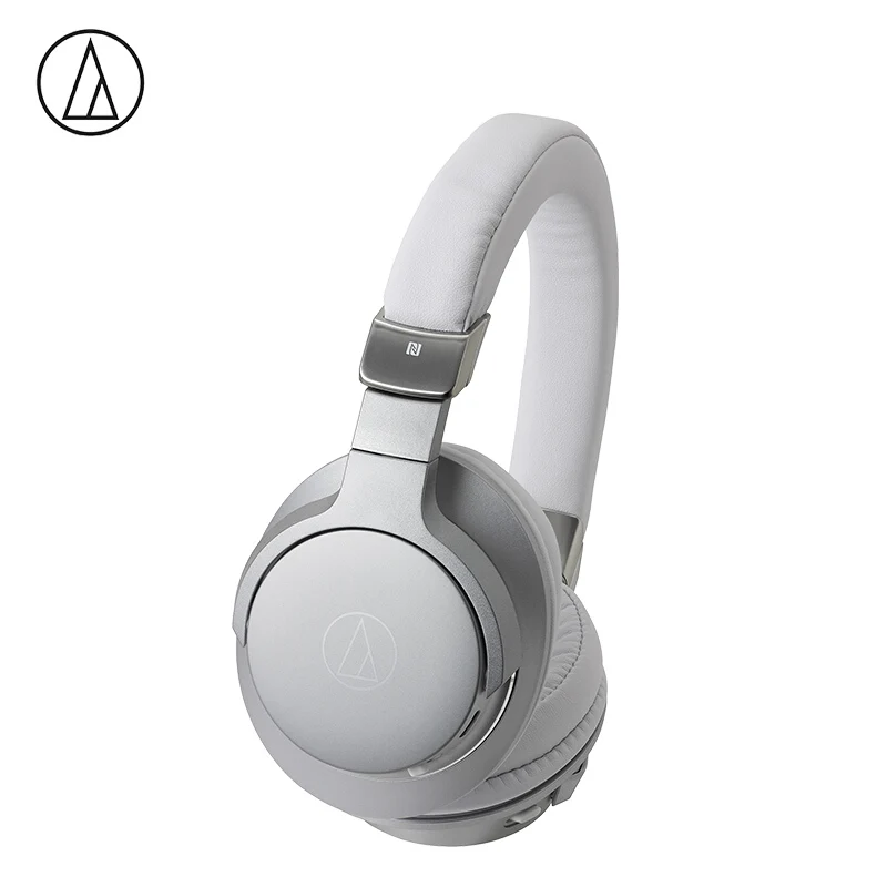 Оригинальные наушники Audio-Technica ATH-AR5BT, Bluetooth, музыкальные Проводные/беспроводные складные наушники с пультом дистанционного управления, микрофон Hi-Res Hifi - Цвет: silver