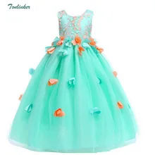 Tonlinker 2018 New Girls Prom Party Princess Dress Elegant Girl Flower Long Dresses Children's day Wedding Birthday Clothes iyeal 2018 new prom party princess flower girl dress wedding long formal children birthday dresses for girls kids brand clothes