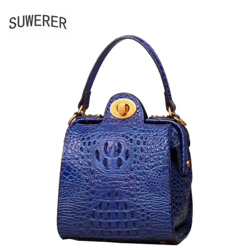 2019 New Women Genuine Leather bags Fashion luxury Crocodile pattern handbags designer women ...
