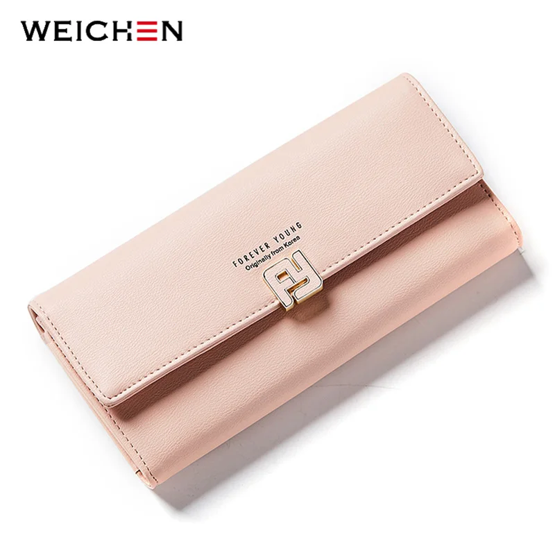 

WEICHEN New Arrivals Fashion Women Long Wallet Clutch Soft Leather Female Wallets Purse Ladies Phone Pocket Coin Card Holder