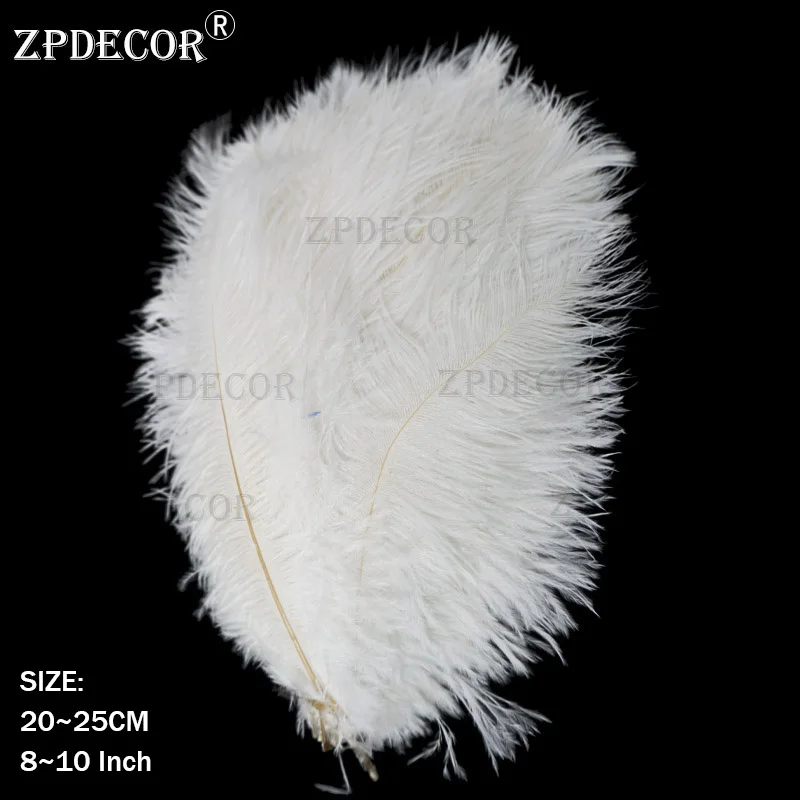 20-25 см 8-10 дюймов дешевые страусовые перья для поделок и поделок - Цвет: Белый