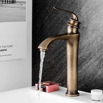 

New bathroom faucet antique brass finish brass faucet ceramic basin faucet kitchen sink faucet hot and cold mix