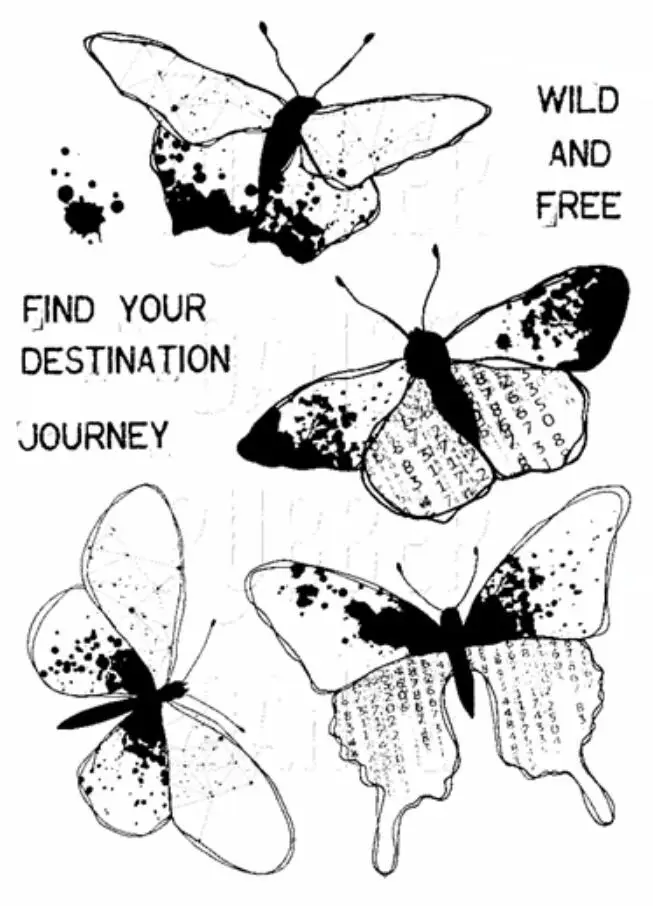 

butterfly Transparent Clear Silicone Stamp/Seal for DIY scrapbooking/photo album Decorative clear stamp sheets A1761