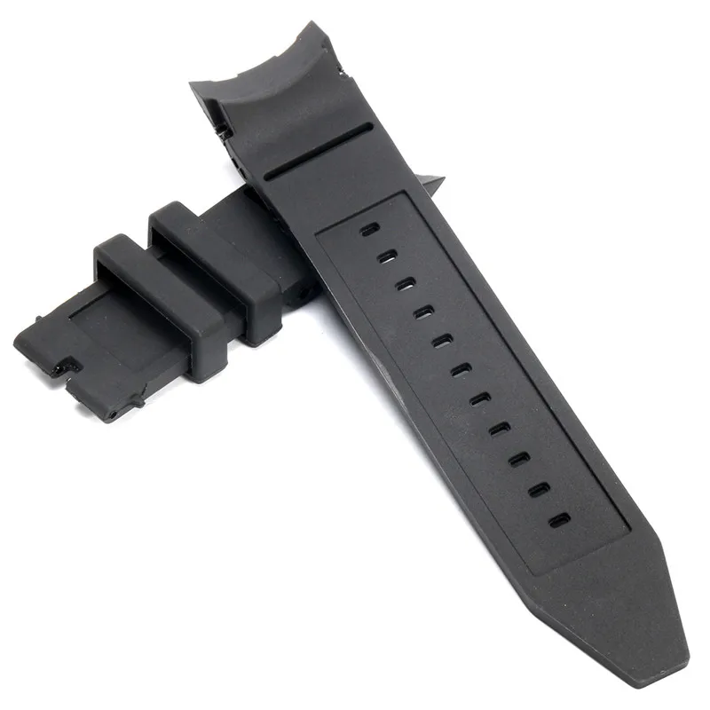 

Black Watchband Replacement Strap Silicone Rubber Men's Wristband 26mm Watch Bracelet No Buckle