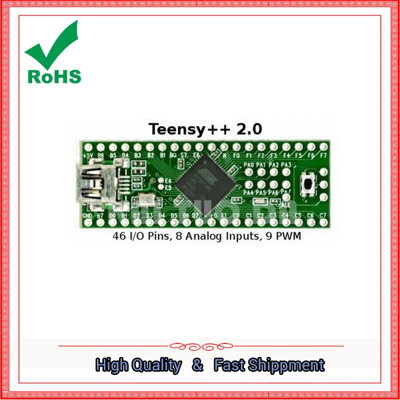 

Teensy 2.0 + USB AVR Development Board for Keyboard Mouse ISP U Disk Test Board AT90USB1286 module