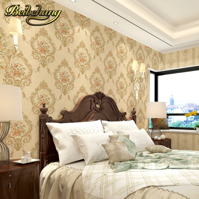  beibehang European garden three-dimensional 3D round net fine embossed wallpaper warm bedroom livin - 32792652493
