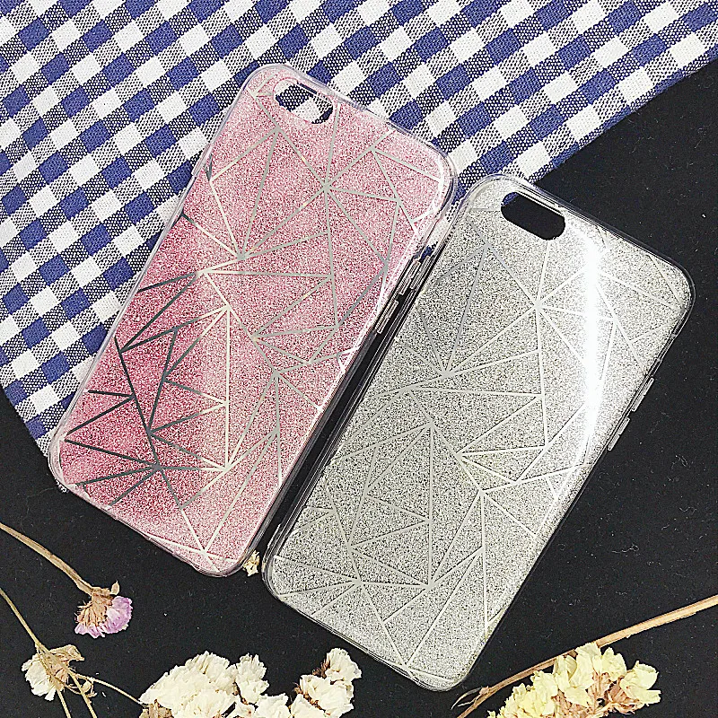 Bling Glitter Soft Silicone Case For iPhone 7 Hard Cover Shining Cases 8 6 6s 5s se 5 Back Caphina Shell |