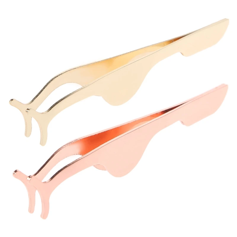 

Women Stainless Steel False Eyelash Extension Applicator Fish Tail Clip Tweezers