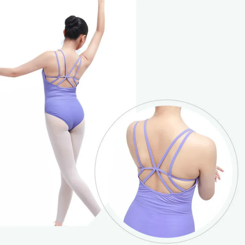 Ballet Dancewear Adult Dance Practice Gymnastics Leotards sexy Backless Sleeveless Spandex Cotton Ballet Leotards For Women
