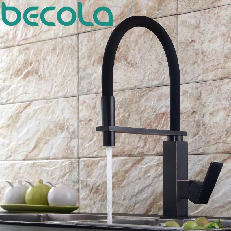 Becola New Design Black Antique Brass Kitchen Faucet Pull Out Down Kitchen Mixer 360 Swivel Sink Tap B-9204B