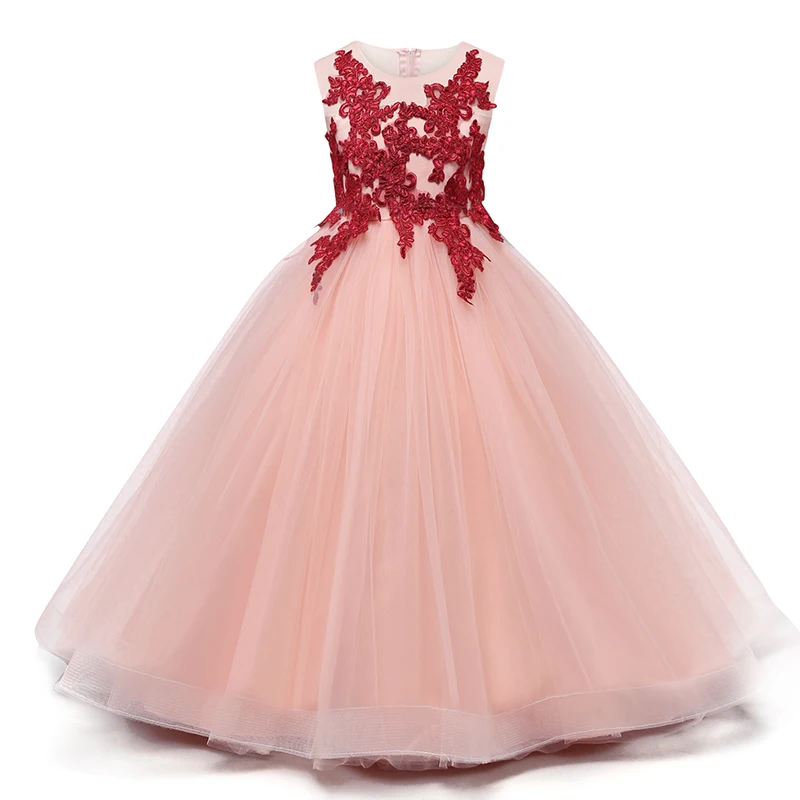 

Girls Evening Party Dress 2019 Summer Kids Dresses For Girls Children Party Dress Princess Flower Girls Bridesmaid Wedding Gown