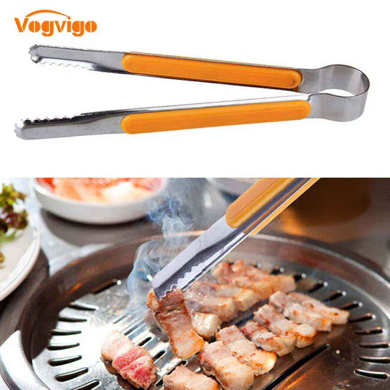 

VOGVIGO Stainless Steel Kitchen Tongs BBQ Tongs Mini Barbecue Grill Food Clip Ice Tongs Meat Salad Toast Tongs Clamp Accessories