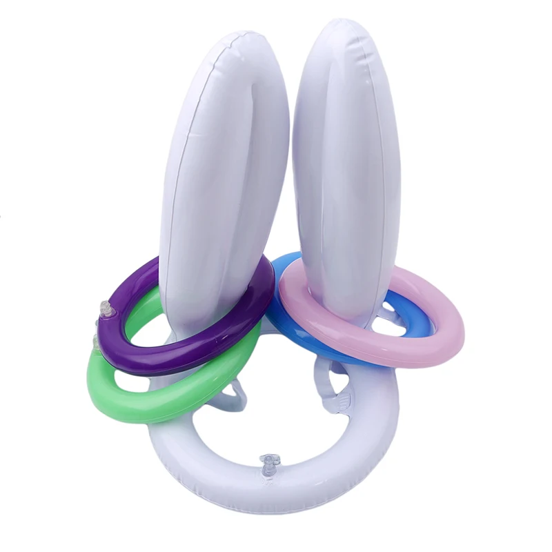 

Children Inflatable Toys Easter Bunny Ears Rabbit Hat Inflated Ring Toss Party Game Toy Birthday Party Favors Outdoor Fun Toys