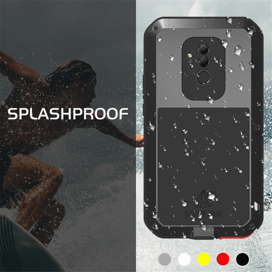 

For Huawei Mate 20 lite Case LOVE MEI Powerful Shockproof Dustproof Metal Armor Phone Shell For Huawei Mate 20 Waterproof Case