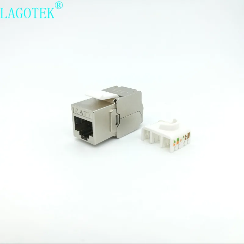 Toolless Rj45 Keystone Cat7 Cat6a Protegido Ftp Módulo de Liga de Zinco 10gb Rede Keystone Jack Conector Adaptador Cat7 Rj45 - Imagem 6
