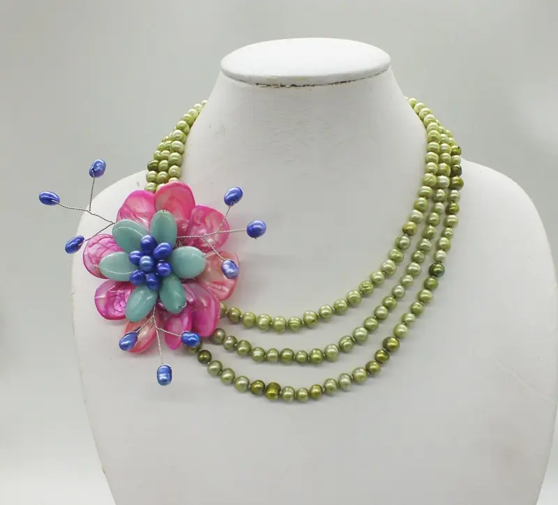 2018-12-13,1412 #   Free shipping!!! 1pcs  Beautiful Handmade Shell Flower Necklace fit Wedding Jewelry