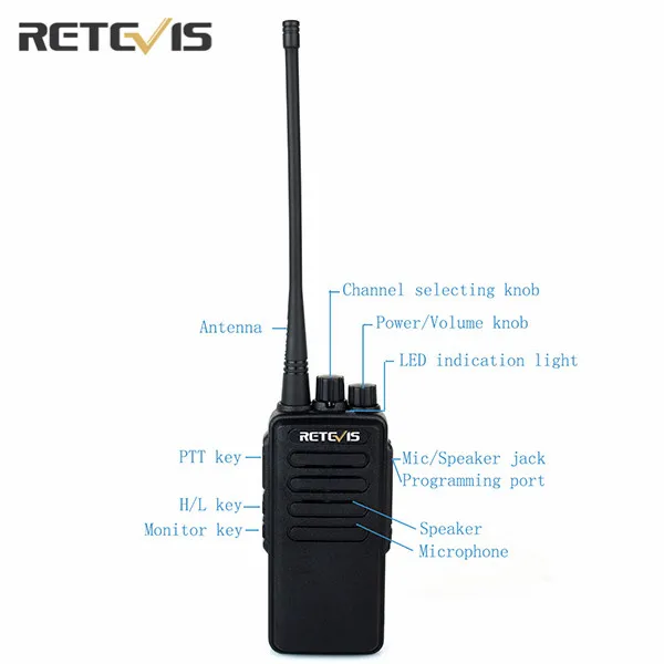 2 шт. Retevis RT1 Walkie Talkie 10 Вт UHF400-520MHz VHF136-174MHz сканирования VOX скремблер 1750 Гц тон Портативный двухстороннее радио a9106A