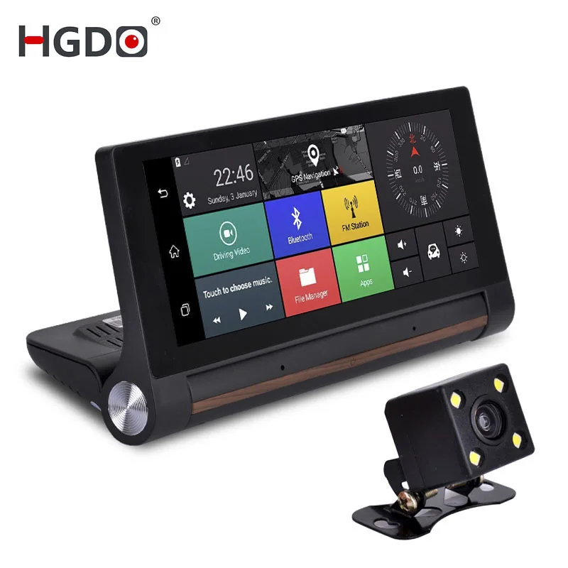 Kopen HGDO 3g 4g Auto dvr camera Bluetooth Wifi GPS Navigatie Video recorder ADAS Auto Register Mobiele telefoon Afstandsbediening monitor Dvr