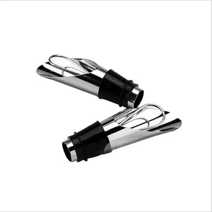 

1set Stainless steel wine pourer Stainless Steel Wine Opener Wine Bottle Pourer Dumping Wine Stoppers Plug Bar Tools D5