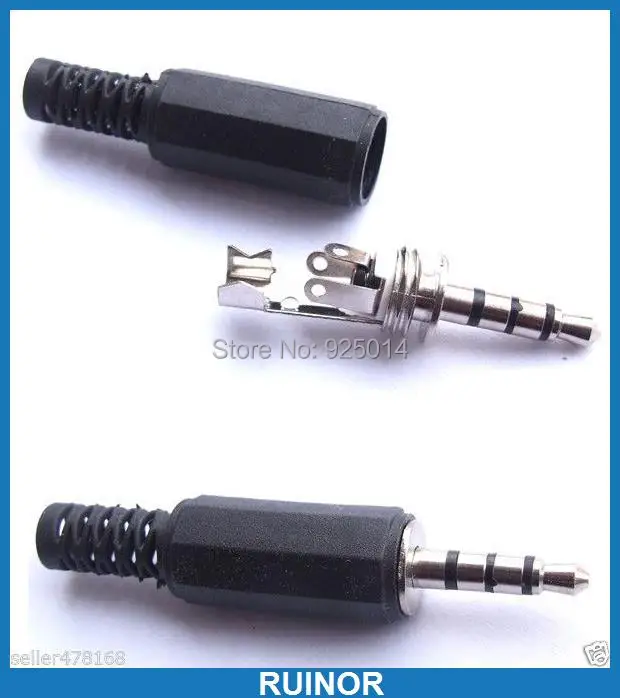 

10 PCS 4-pole 3.5mm Stereo MIC Audio Male Female Plug Jack Soldering for Headset