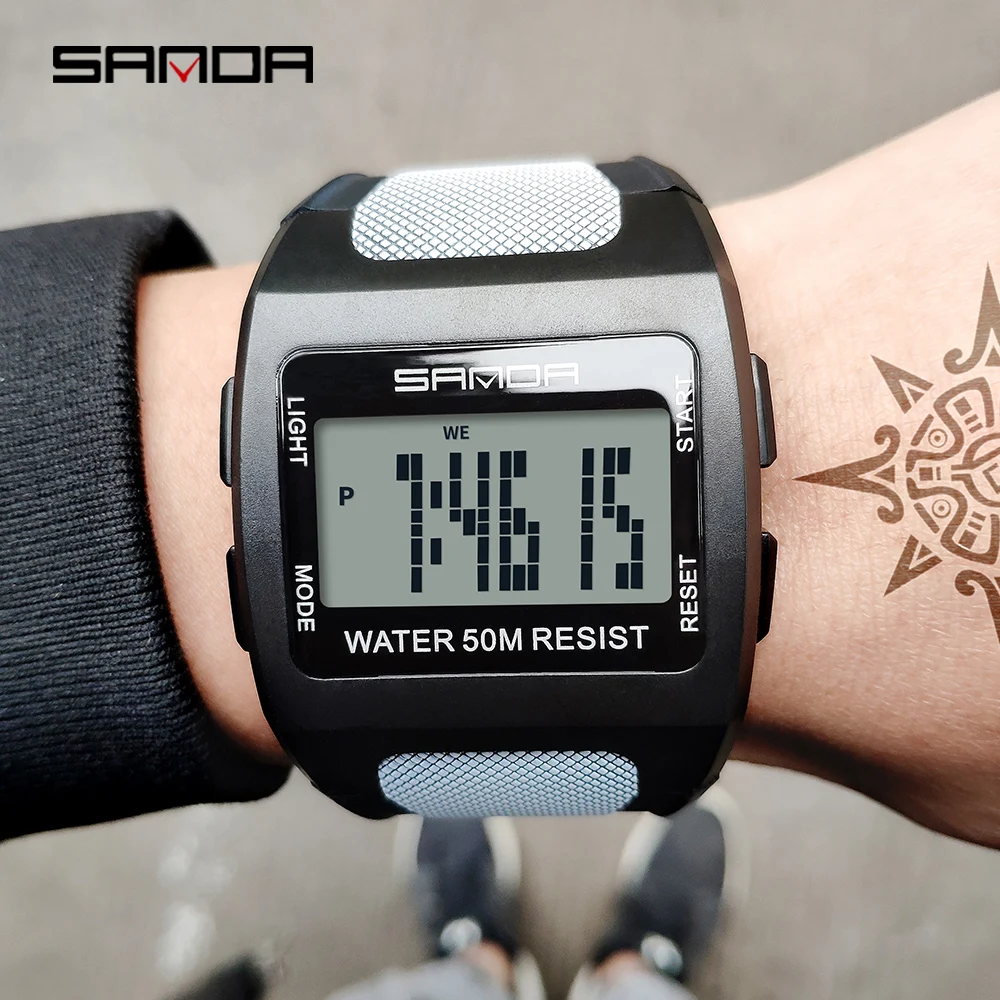 Cena SANDA męski zegarek sportowy moda męska prosty cyfrowy zegarek męski wodoodporny elektroniczny zegarek led zegar Reloj Hombre